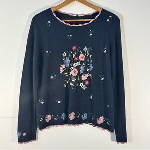 Vintage Navy Floral Sweater